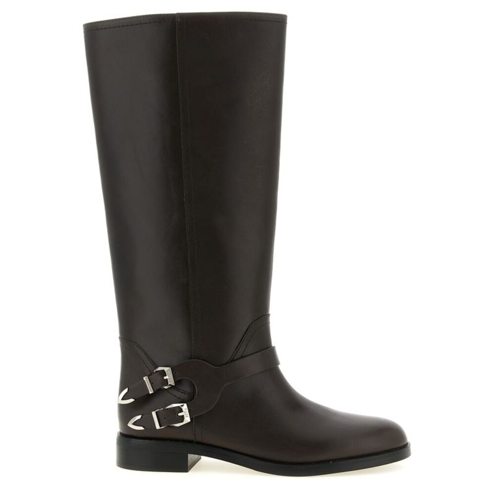 PINKO Black Cowhide Over The Women's Knee